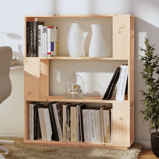 Photo of Civilla pinewood bookcase and room divider in natural