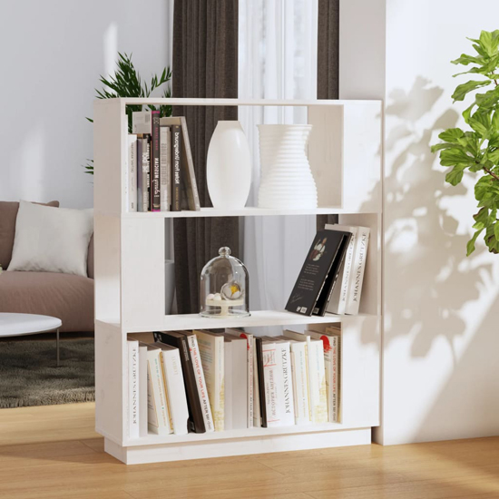 Civilla Pinewood Bookcase And Room Divider In White