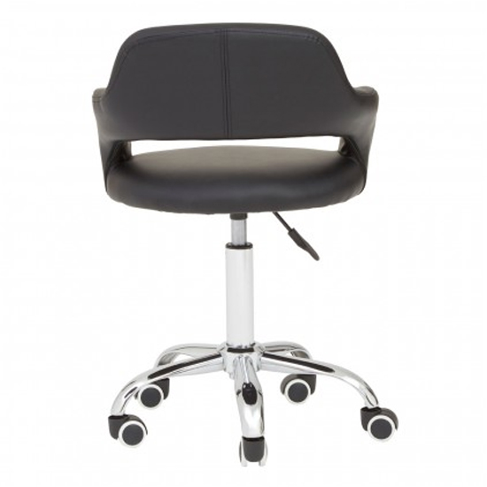 Civo Home And Office Leather Chair In Black With Curved Back