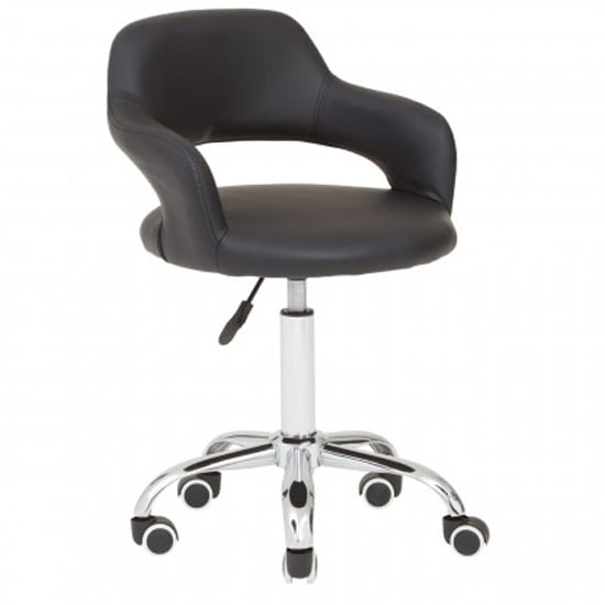 Photo of Civo home and office leather chair in black with curved back