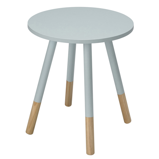 Clacton Round Wooden Side Table In Blue_1
