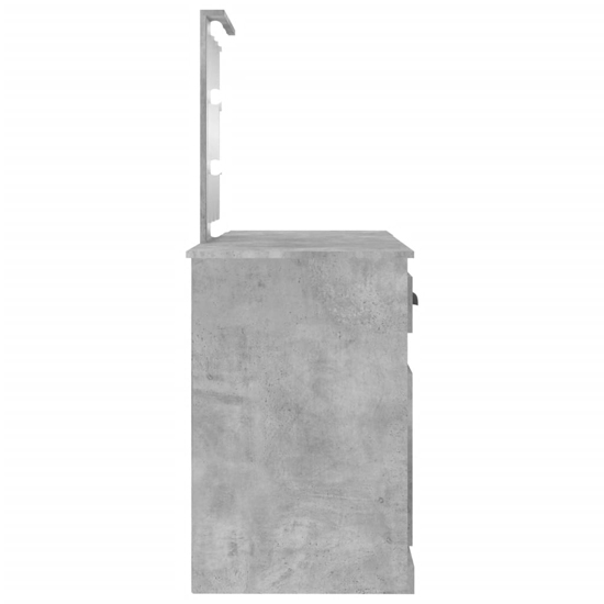 Claire Wooden Dressing Table In Concrete Effect With LED Lights