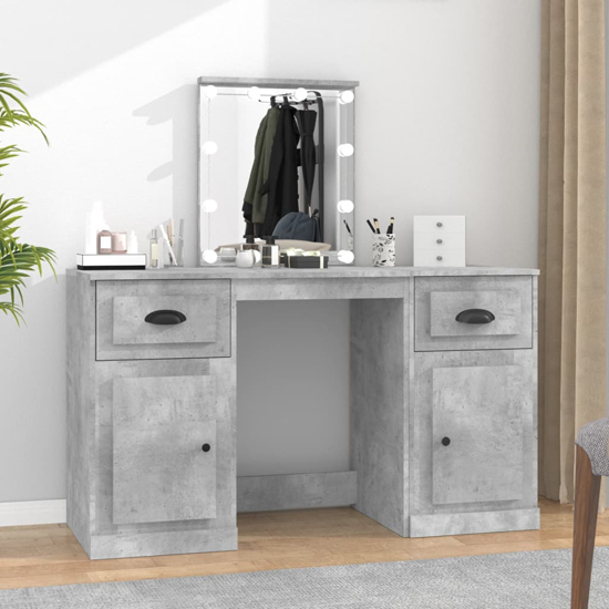 Read more about Claire wooden dressing table in concrete effect with led lights