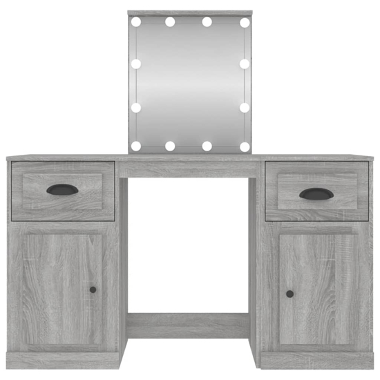 Claire Wooden Dressing Table In Grey Sonoma Oak With LED Lights