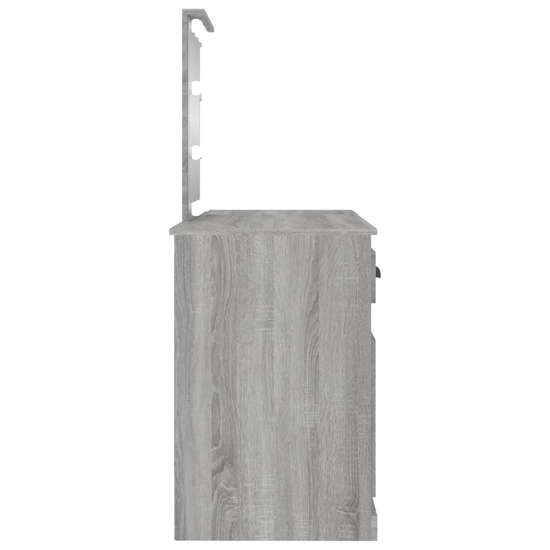 Claire Wooden Dressing Table In Grey Sonoma Oak With LED Lights