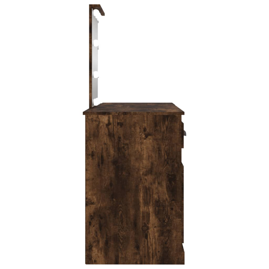 Claire Wooden Dressing Table In Smoked Oak With LED Lights