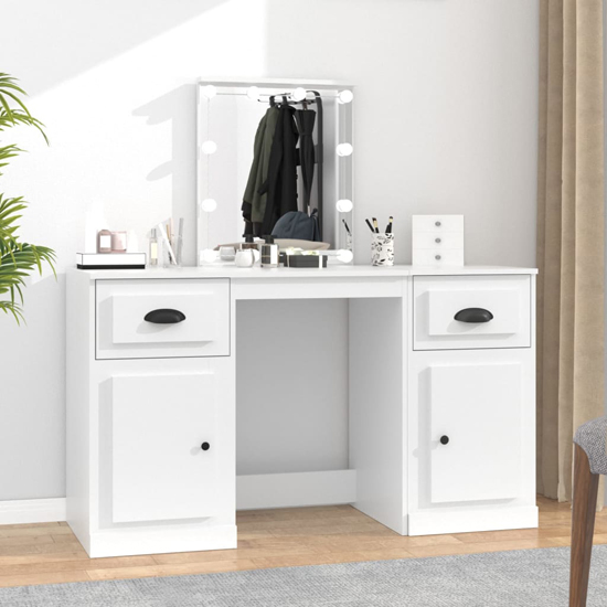 Read more about Claire wooden dressing table in white with led lights