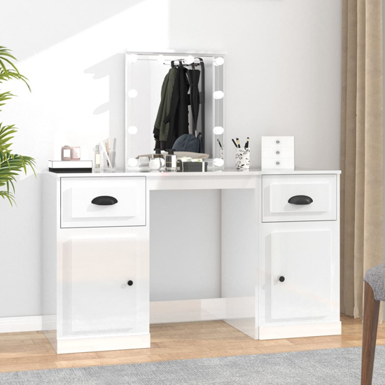 Read more about Claire high gloss dressing table in white with led lights