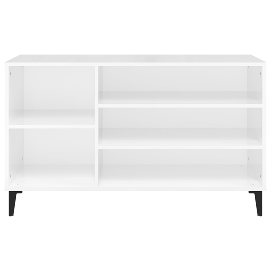 Clanton High Gloss Shoe Storage Bench In White