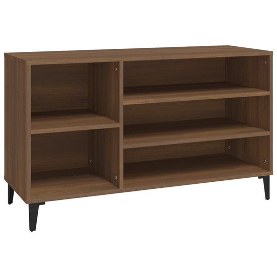 Clanton Wooden Shoe Storage Bench In Brown Oak