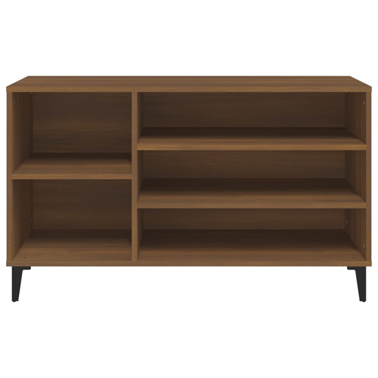Clanton Wooden Shoe Storage Bench In Brown Oak