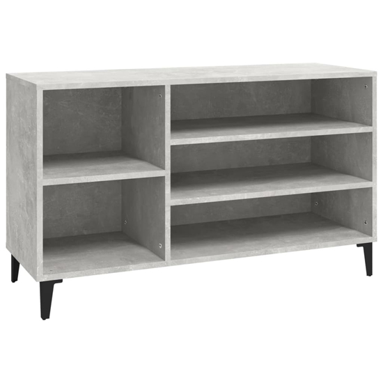 Clanton Wooden Shoe Storage Bench In Concrete Effect