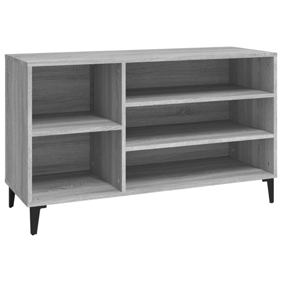 Clanton Wooden Shoe Storage Bench In Grey Sonoma Oak