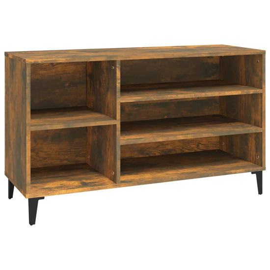 Clanton Wooden Shoe Storage Bench In Smoked Oak
