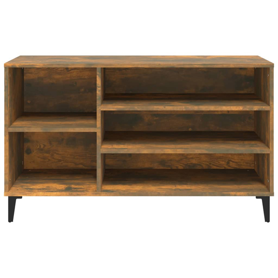 Clanton Wooden Shoe Storage Bench In Smoked Oak