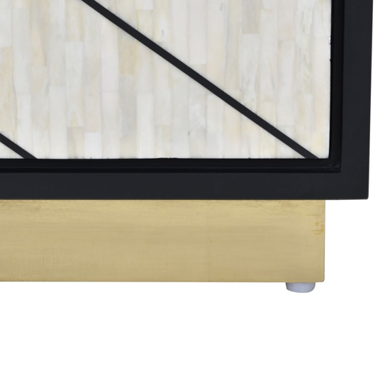 Clapham Wooden Abstract Sideboard With 3 Doors In Bone Inlay_5
