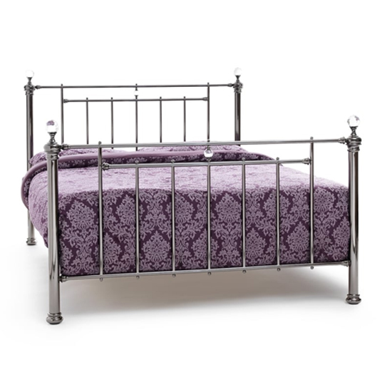 Clara Precious Metal Super King Size Bed In Black Nickel Furniture in Fashion