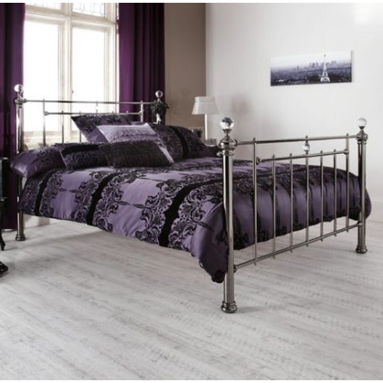 Clara Precious Metal Super King Size Bed In Black Nickel Furniture in Fashion