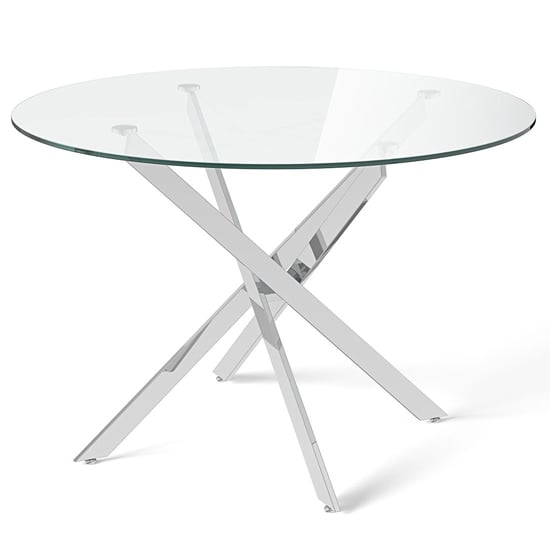 Read more about Calke round glass dining table with chrome legs