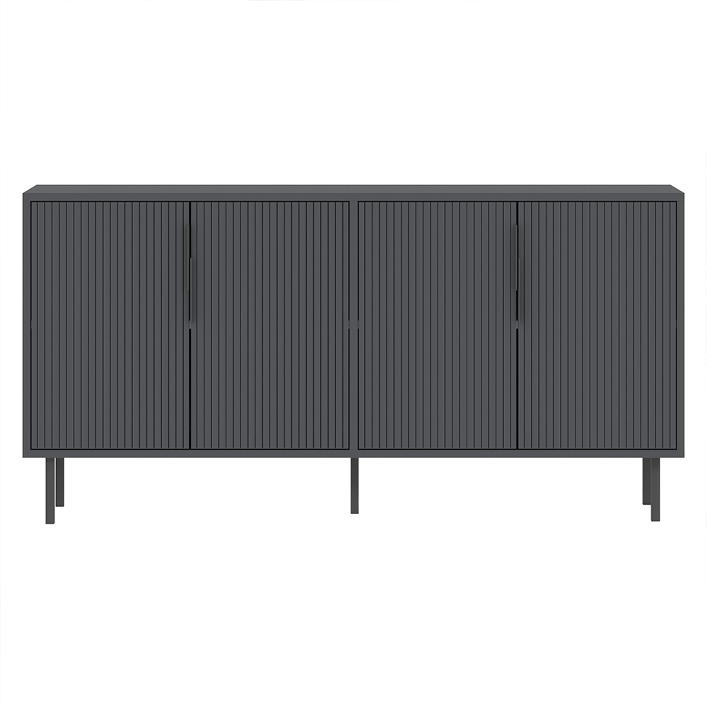Clara Wooden Sideboard with 4 Doors in Anthracite