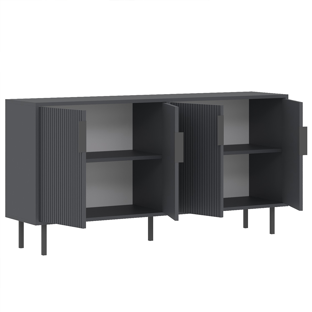 Clara Wooden Sideboard with 4 Doors in Anthracite