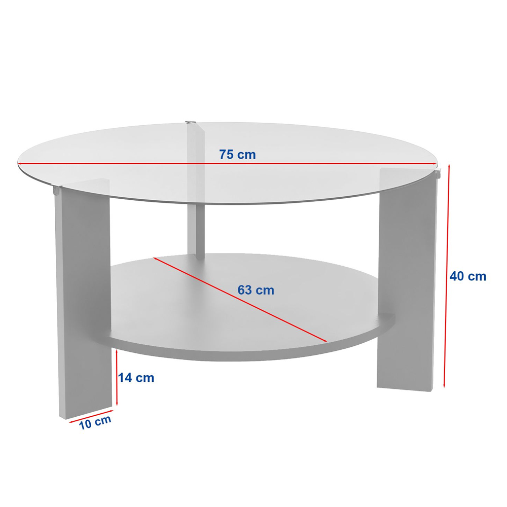 Clarae Fume Tempered Glass Coffee Table with Black Wooden Base