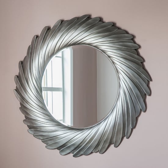 Claremont Contemporary Round Wall Mirror In Silver_1