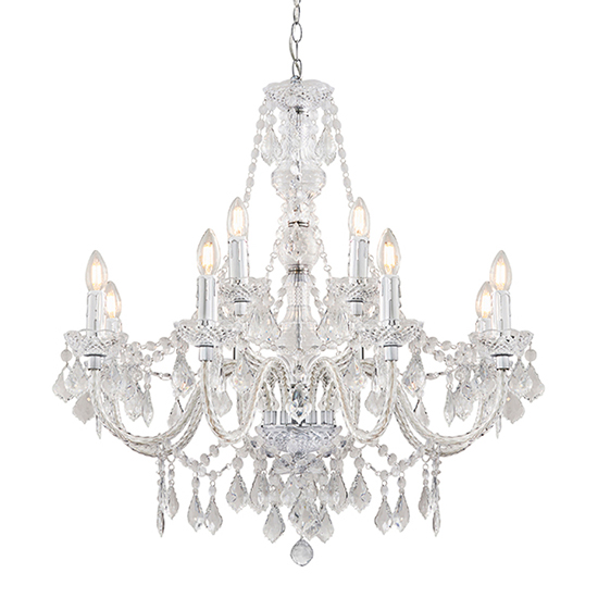 Clarence 12 Lights Ceiling Pendant Light In Polished Chrome