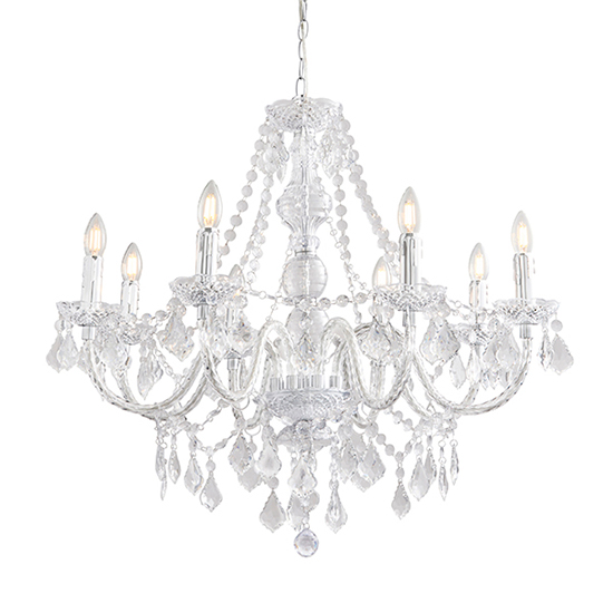 Clarence 8 Lights Ceiling Pendant Light In Polished Chrome