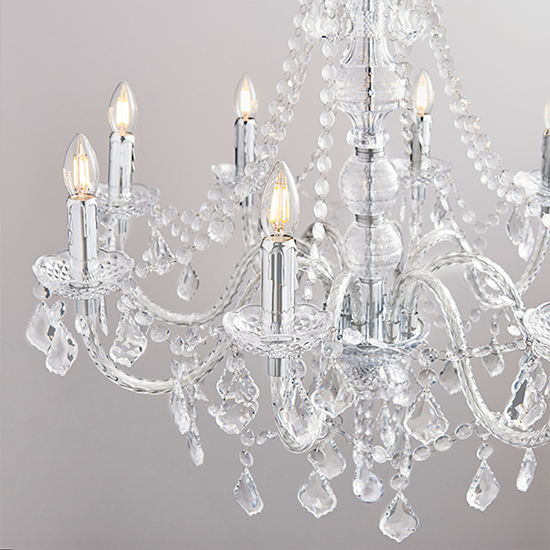 Clarence 8 Lights Ceiling Pendant Light In Polished Chrome