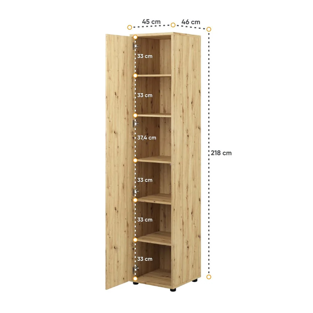 Clarion Wooden Storage Cabinet With 1 Door In Artisan Oak