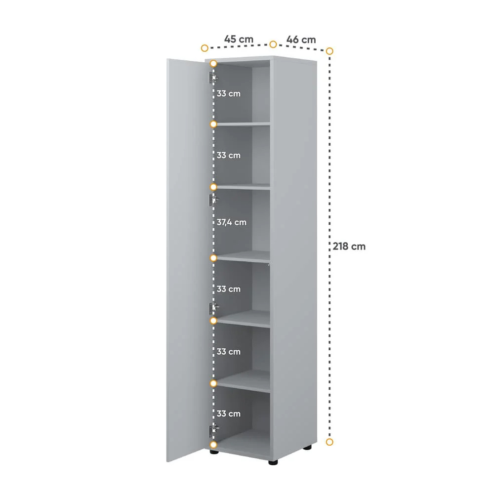 Clarion Wooden Storage Cabinet With 1 Door In Grey