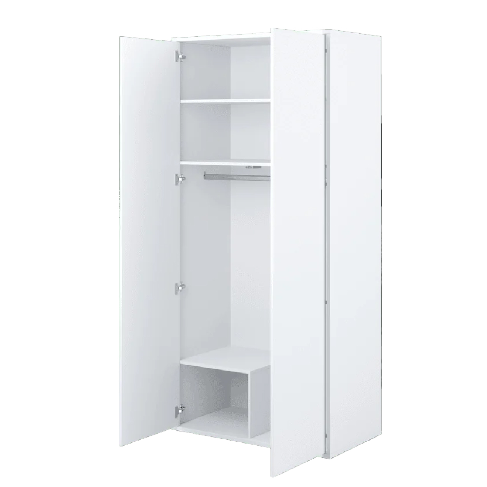 Clarion Wooden Wardrobe With 2 Doors In Matt White