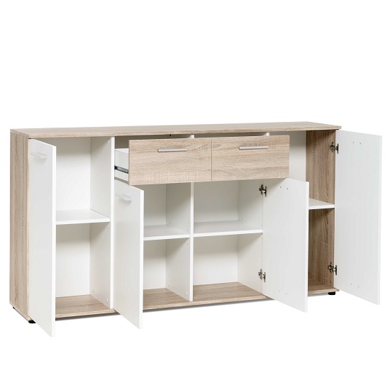 Clarion Wooden Sideboard In Sonoma Oak Effect And White FiF
