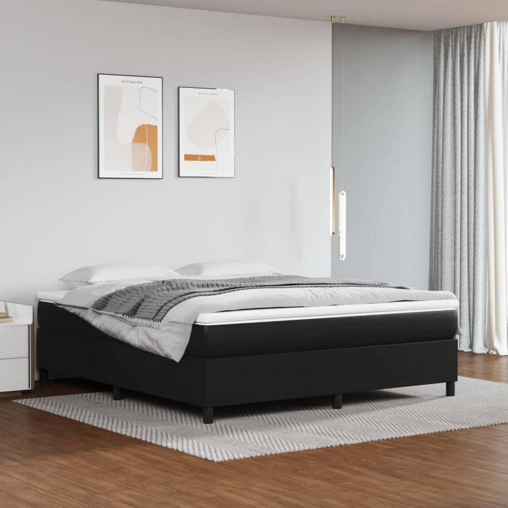 Product photograph of Clarkston Faux Leather Super King Size In Black from Furniture in Fashion