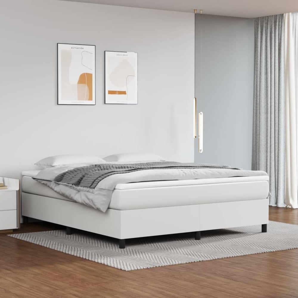 Product photograph of Clarkston Faux Leather Super King Size In White from Furniture in Fashion