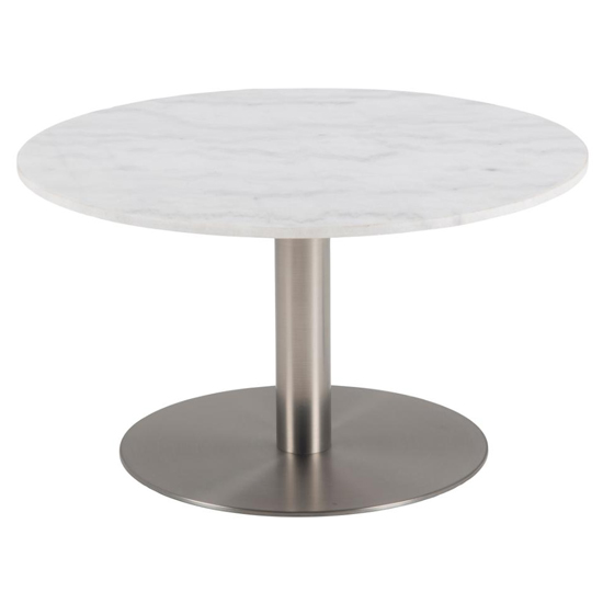 Read more about Clarkston marble coffee table in guangxi white with chrome base