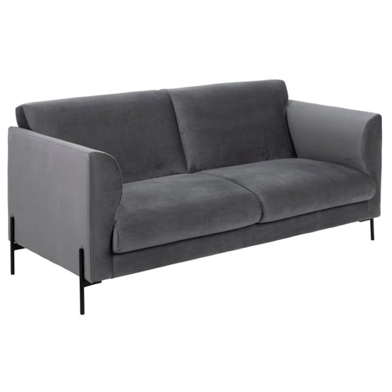 Clarksville Fabric 2 Seater Sofa In Dark Grey