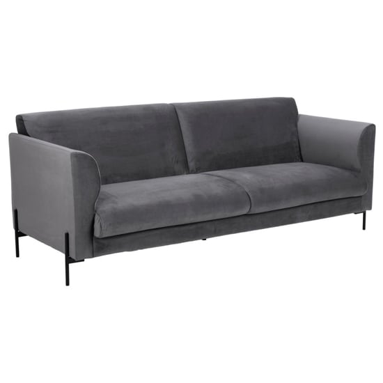 Read more about Clarksville fabric 3 seater sofa in dark grey