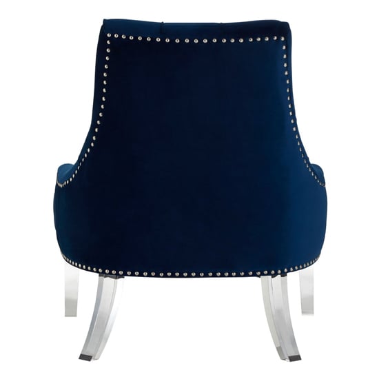 Clarox Button Tufted Fabric Accent Chair In Blue