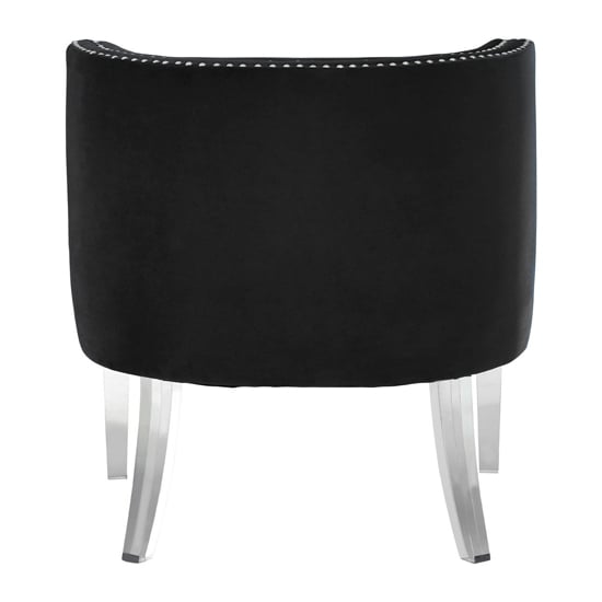 Clarox Upholstered Curved Velvet Armchair In Black