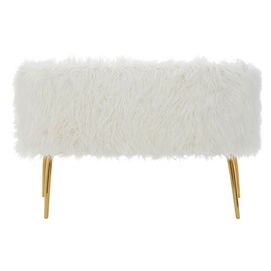 Clarox Upholstered Faux Fur 2 Seater Sofa In White_4