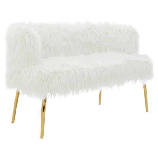 Product photograph of Clarox Upholstered Faux Fur 2 Seater Sofa In White from Furniture in Fashion