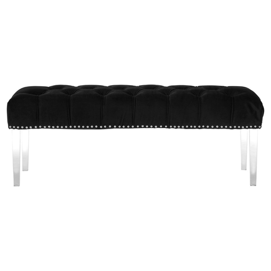 Clarox Upholstered Velvet Dining Bench In Black_2