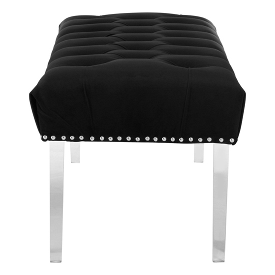 Clarox Upholstered Velvet Dining Bench In Black_3