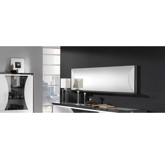 Clarus Wall Mirror Rectangular In White And Grey Gloss Lacquer
