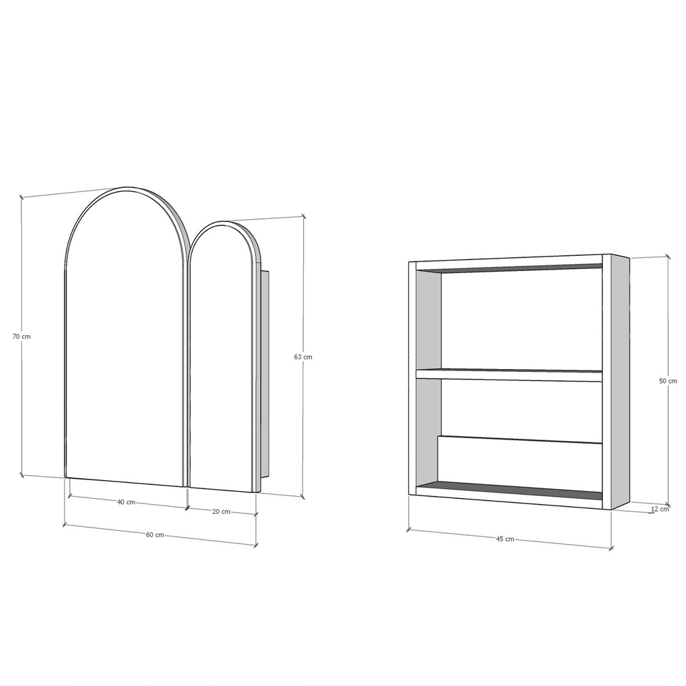 Classe Wooden Bathroom Mirror Cabinet in Black