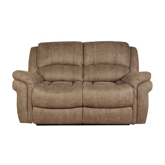 Photo of Claton recliner 2 seater sofa in taupe leather look fabric