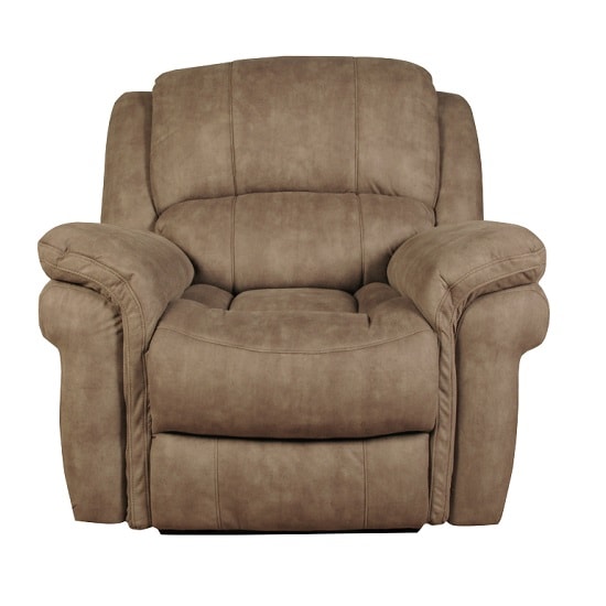 Photo of Claton recliner sofa chair in taupe leather look fabric