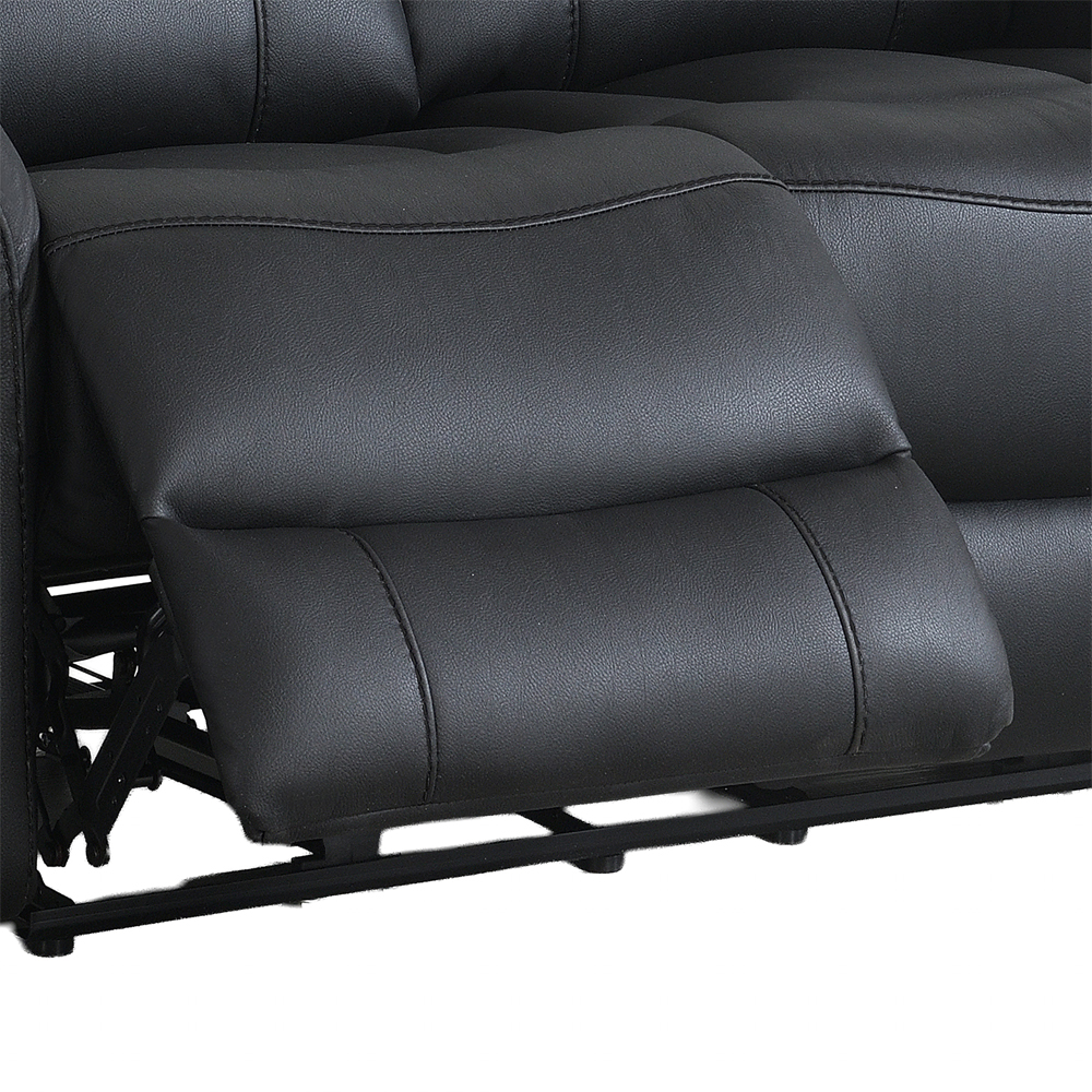 Claton Fabric Electric Recliner Sofa Suite in Black